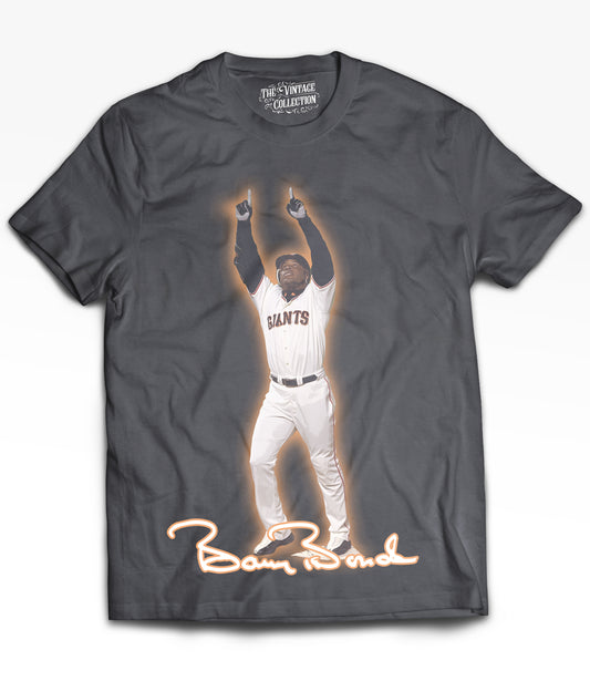 Barry Bonds Tribute Vintage Shirt: Front/Back (Vintage Black)