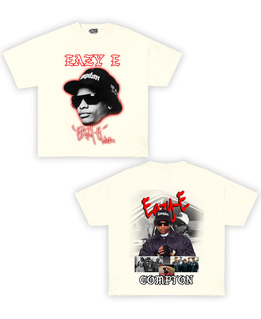 Eazy E Tribute Vintage Shirt: Front/Back (Vintage Black)