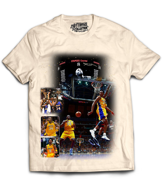 Kobe/Shaq Tribute Vintage Shirt: Front/Back (Cream)