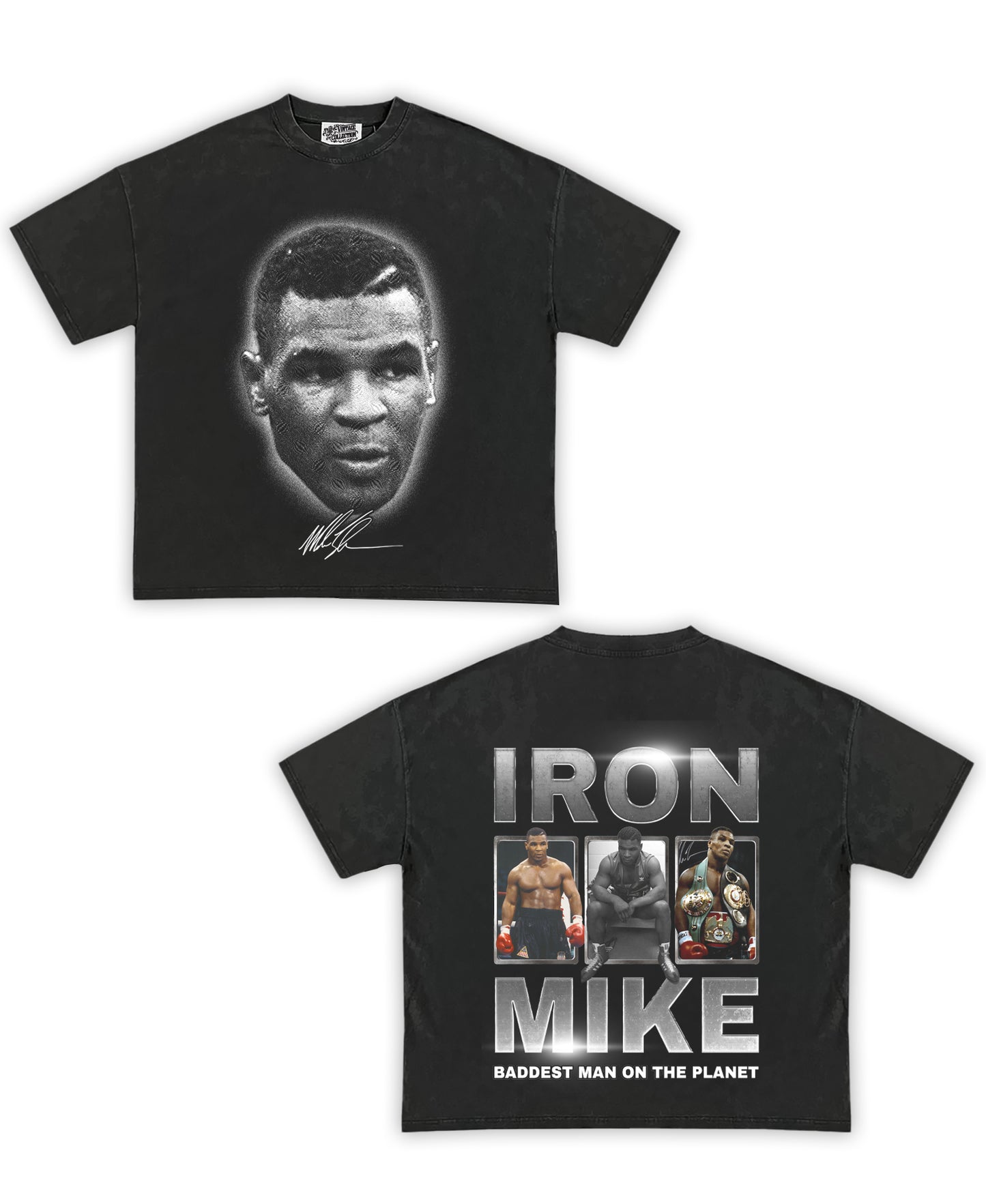 Iron Mike Tribute Vintage Shirt: Front/Back (Vintage Black)