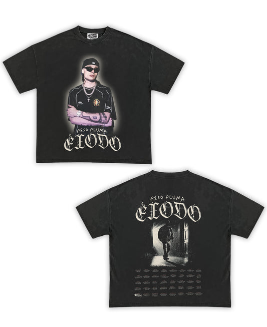 Peso Pluma Tribute Vintage Shirt: Front/Back (Vintage Black)