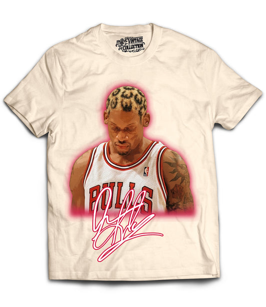 Rodman Tribute Vintage Shirt: Front/Back (Cream)