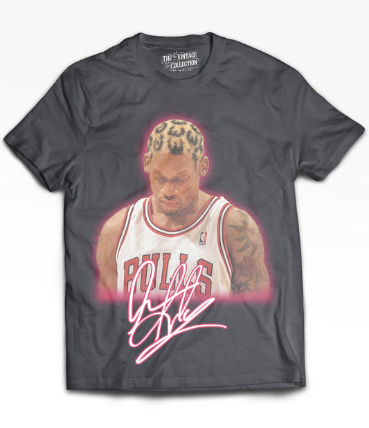 Rodman Tribute Vintage Shirt: Front/Back (Vintage Black)