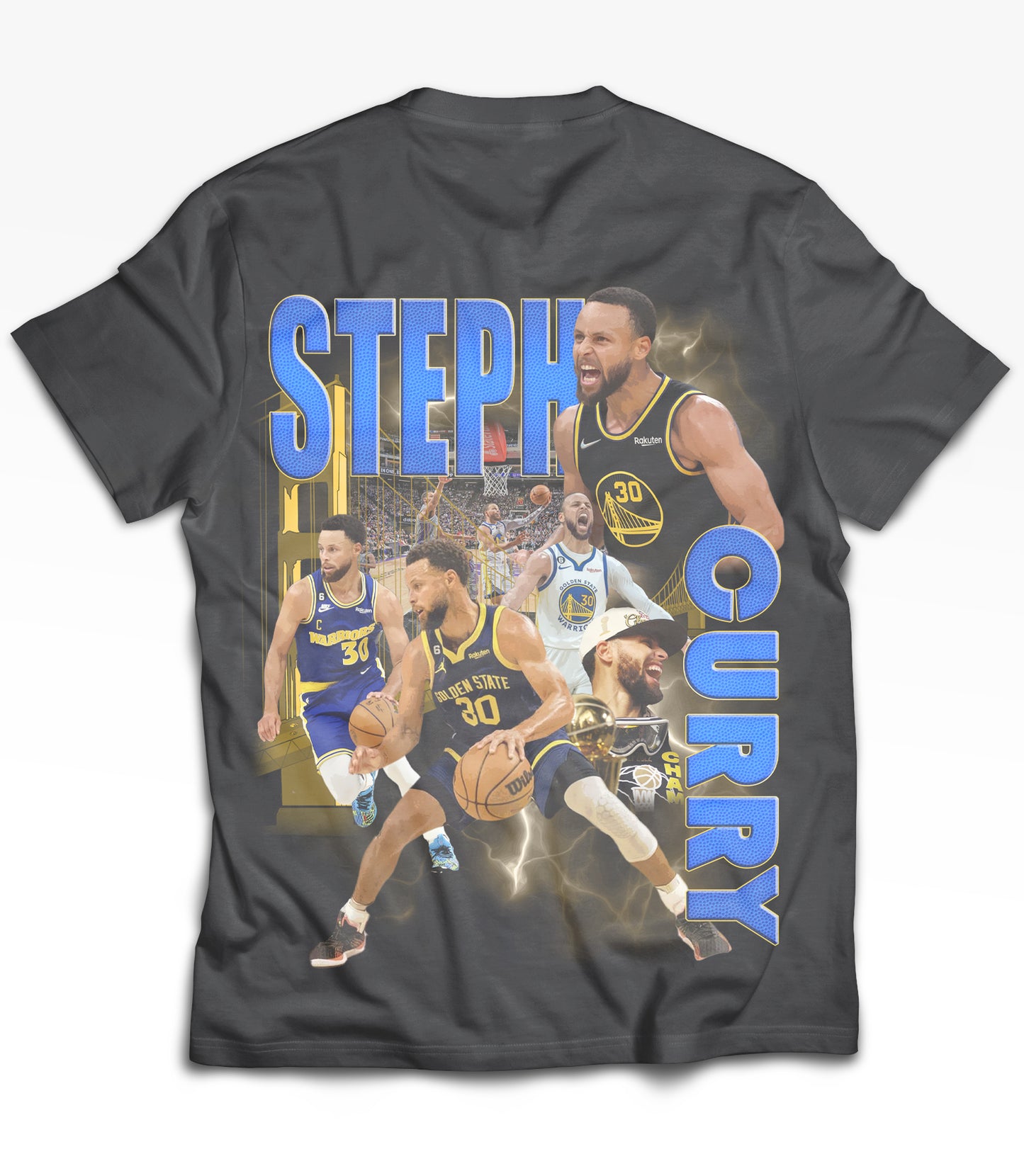 Steph Curry Tribute Vintage Shirt: Front/Back (Vintage Black)