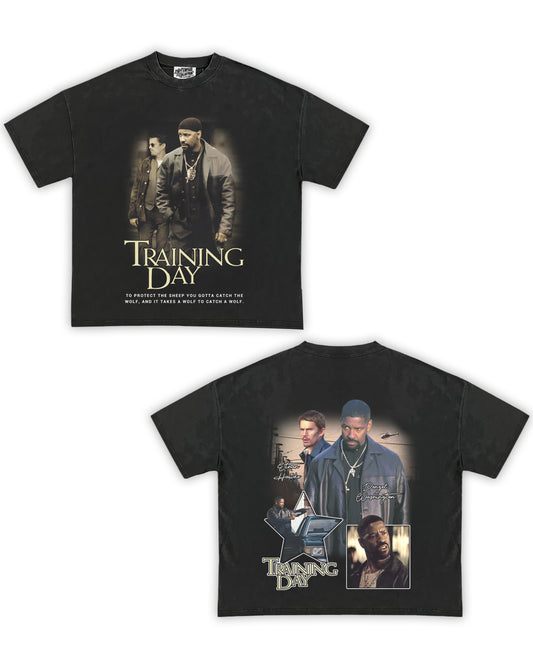 Training Day Tribute Vintage Shirt: Front/Back (Vintage Black)