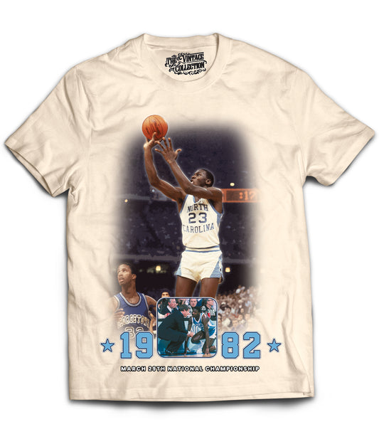 UNC GOAT Tribute Vintage Shirt: Front/Back (Cream)