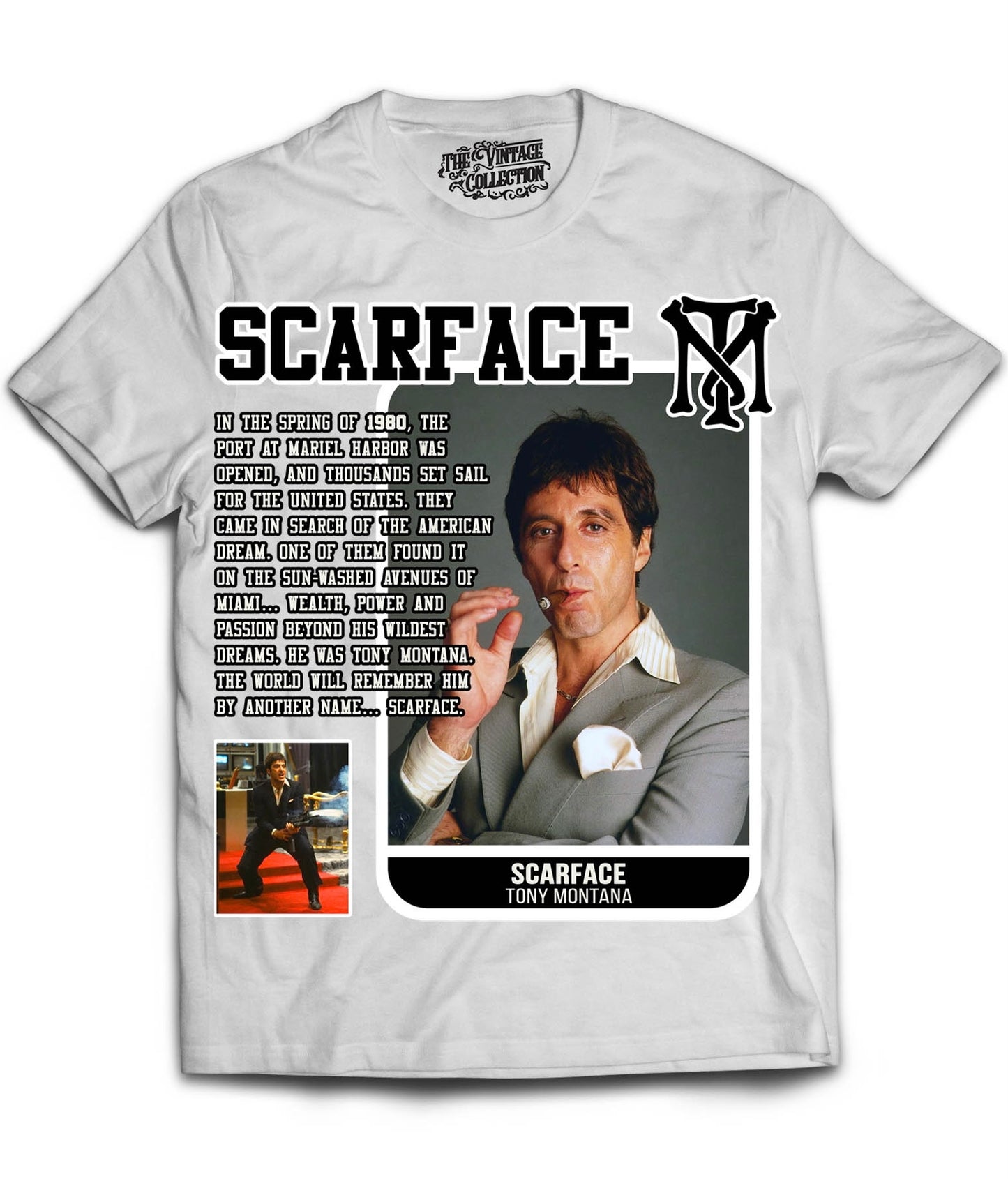 Scarface Card Tribute T-Shirt (WHITE)